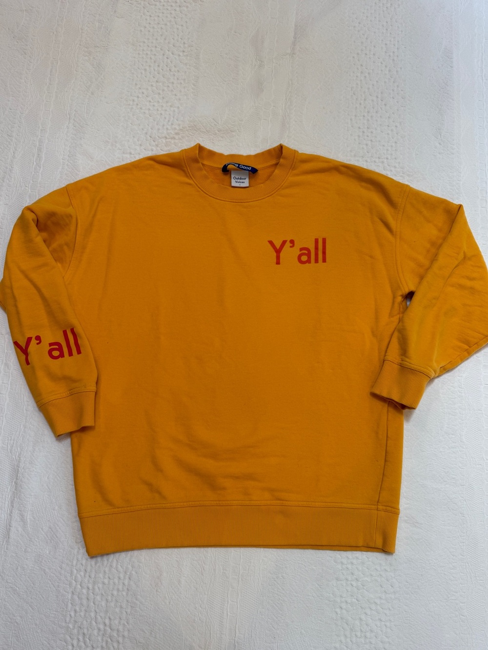 Outdoor Voices Y’all Crewneck Sweatshirt Adult Size Small S
